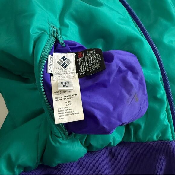 Vintage Columbia Reversible Purple Green Winter Jacket 90s Men’s Sz XL - Picture 10 of 15